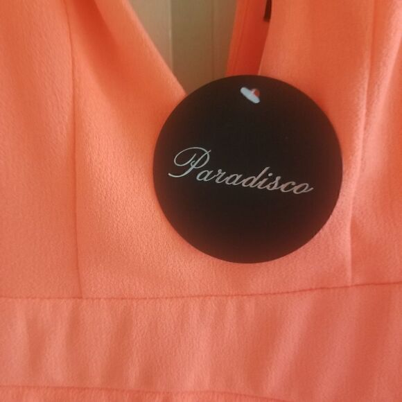 Paradisco Neon Orange Skort Romper, sz. 8, NWT - Picture 3 of 8
